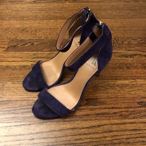 Ava & Aiden Blue Suede Strap Heel